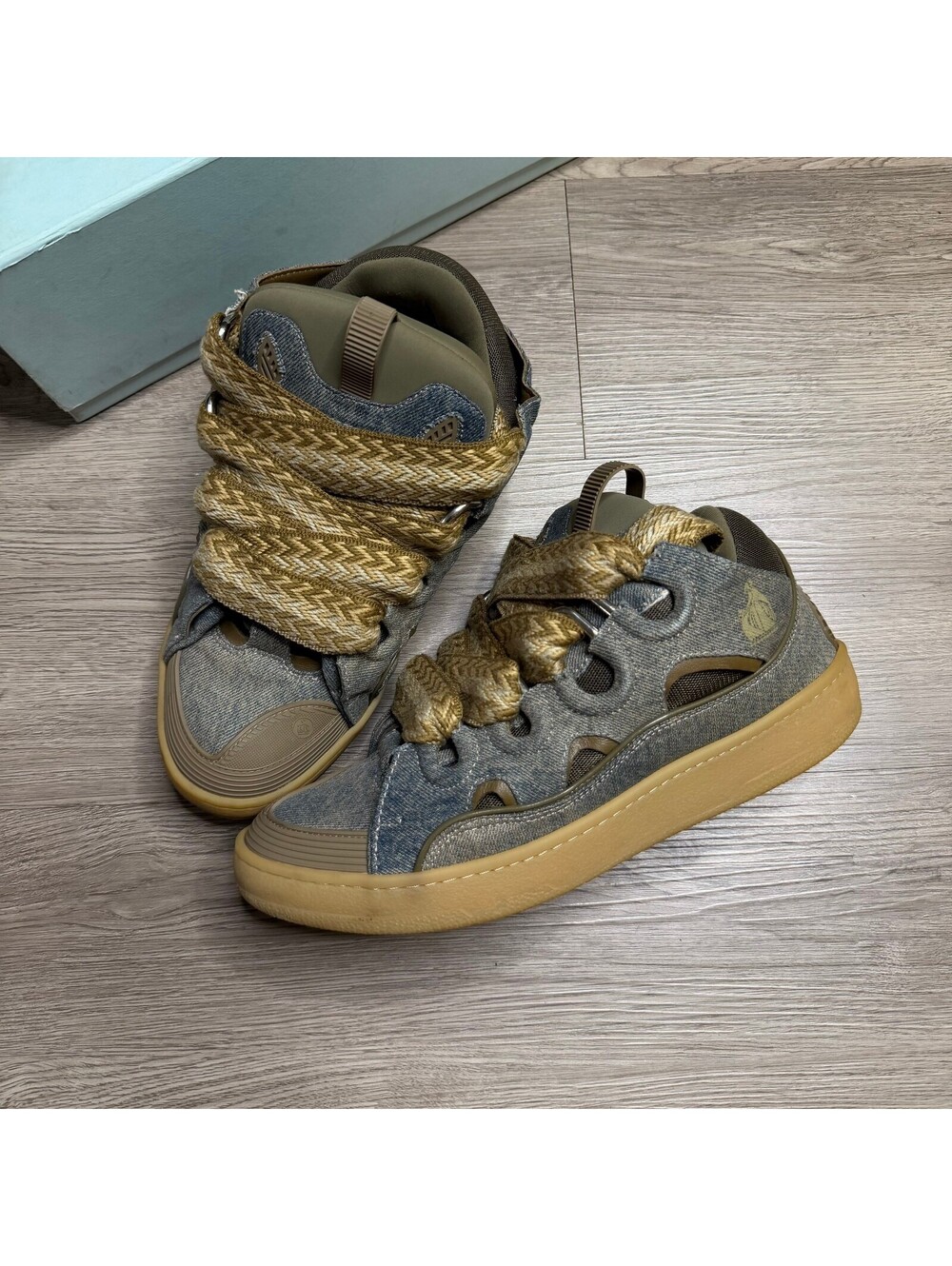 Lanvin Curb Sneaker Washed Denim